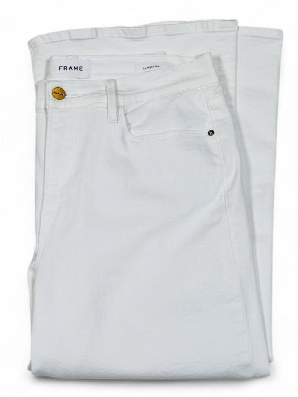 Frame Denim Le High Flare in Blanc White Jeans Women’s Size 31 L35 Slim EUC